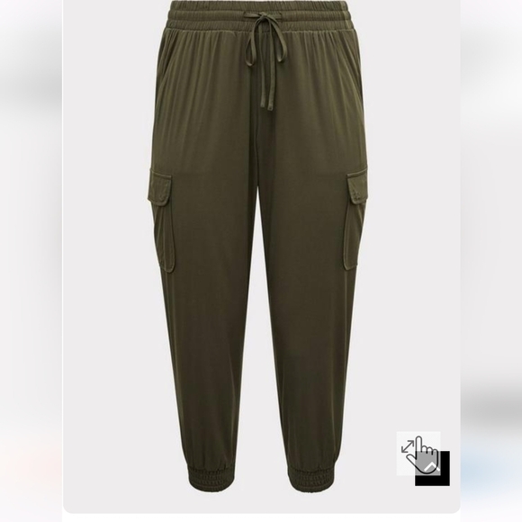TORRID Olive Green cargo ankle jogger pants  size 1x - Picture 7 of 8